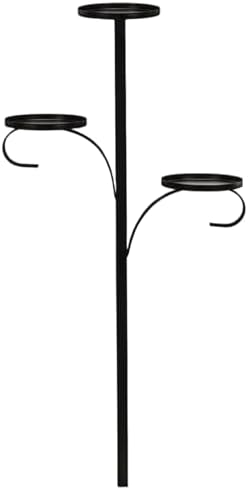 Stylish Black Candle Holder with Triple Stand