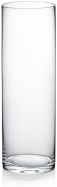 WGVI Thick Weighted Clear Cylinder Glass Vase 4 x 12
