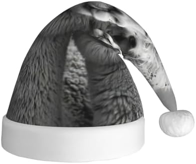 I Love Alpacas Plush Santa Hat for Adults