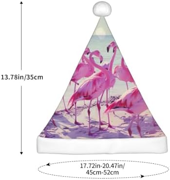 Flock of Pink Flamingos Christmas Santa Hat Small Size