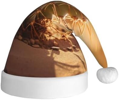 Qin Zheng Desert Cactus Print Santa Hat for Women