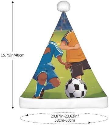 Personalized Santa Hat for Boys 03 Soccer Print Christmas Headwear