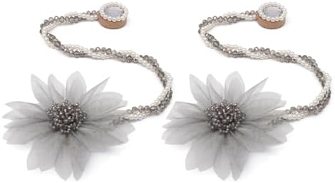 SUQ I OME 2 Pack Crystal Flower Magnetic Curtain Holdback