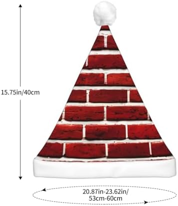 QINZHENG Brick Red LED Santa Hat for Adults Christmas Party Hat
