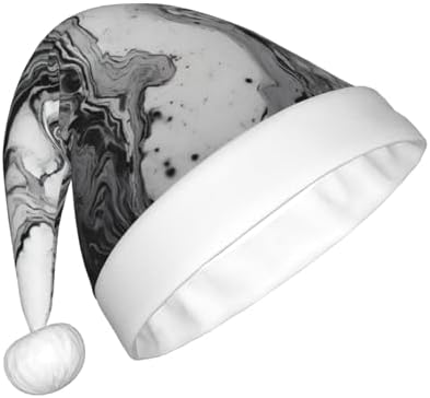 Qin Zheng Marble Texture Print Santa Hat for Women