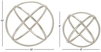 Deco 79 Modern Geometric Wall Sculptures Set of 2 Silver