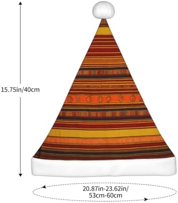 Native American Pattern Christmas Santa Hat Plush for Adults
