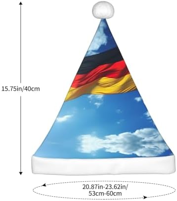 Germany Flag Print Christmas Santa Hat Plush for Adults