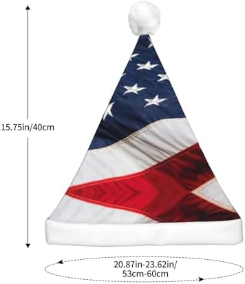 American Flag Print LED Christmas Santa Hat for Adults