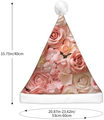 Beautiful Flower Cake3 Print Christmas Santa Hat Plush Light Up for Adult