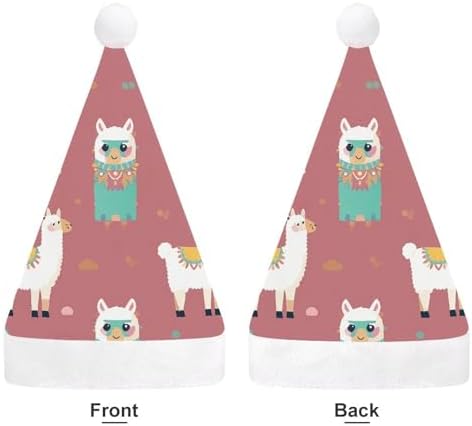 Santa Hat Cute Llama Pattern Christmas Headwear