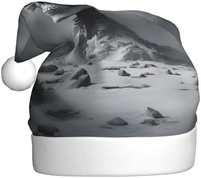 White Punk Santa Hat Plush Christmas Headwear For Adults 1 Pcs