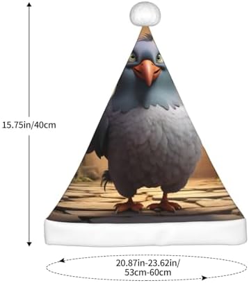 QinZheng Cartoon Pigeon Santa Hat Novelty Christmas Gift for Women