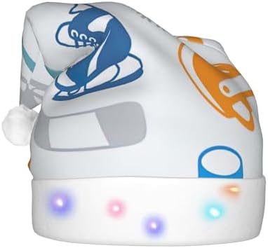 QINZHENG LED Light Up Santa Hat for Adults Christmas Party