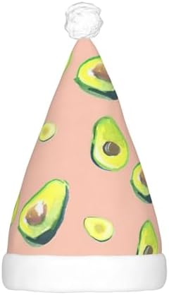 QIN ZHENG Avocado Print LED Christmas Hat for Adults