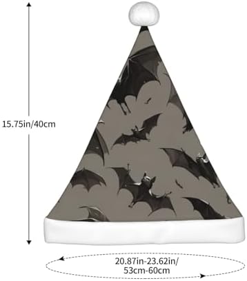 Halloween Bats Grey Santa Hat for Adults