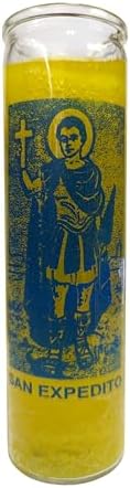 Generic San Expedito Yellow Pillar Candle 8 Inches Tall