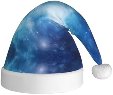 Blue Galaxy3 Print Christmas Santa Hat Plush Funny Adult Party