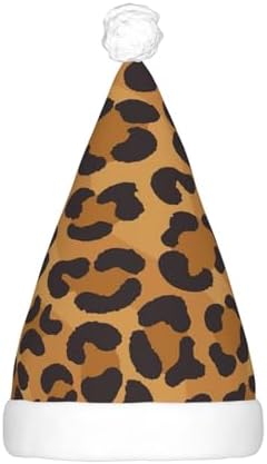 QINZHENG Yellow Leopard Print LED Santa Hat