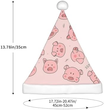 Pink Cute Pig Print Christmas Santa Hat Small Size