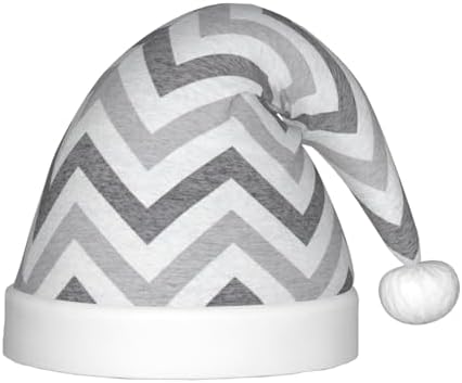 Gray Stripe Print Christmas Santa Hat Small Size