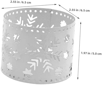 Happyyami Christmas Candle Holders White Iron Hollow Snowflake Design