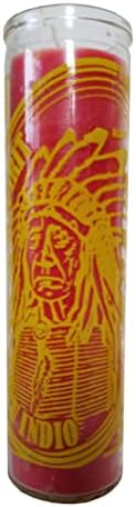 Indian Spirit Red Pillar Candle 8 Inches Tall