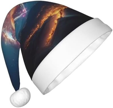 Shooting Star Heart Print Christmas Santa Hat Small Size