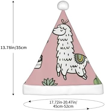 Alpaca and Cactus Print Christmas Santa Hat Small Size 1