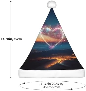 Shooting Star Heart Print Christmas Santa Hat Small Size