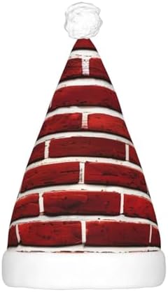 QINZHENG Brick Red LED Santa Hat for Adults Christmas Party Hat