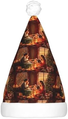 Merry Christmas Santa Hat Plush Light Up for Adults