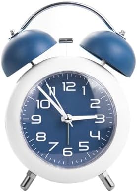 Blue Metal Alarm Clock with Double Bell and Backlight