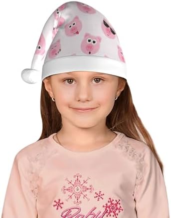 Funny Pink Pig Face Christmas Santa Hat Small Size 1