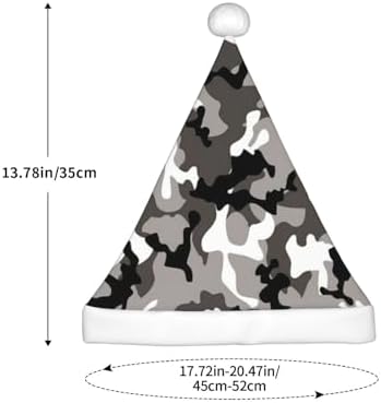 Zkyfll Christmas Santa Hat with Grey White Camo Print