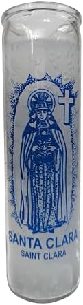 Generic Saint Clara White Pillar Candle 8 Inches