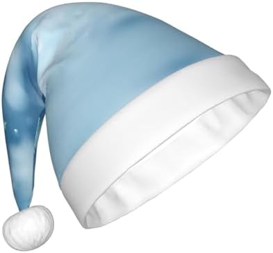 Blue Christmas Snowflake Print Santa Hat Plush