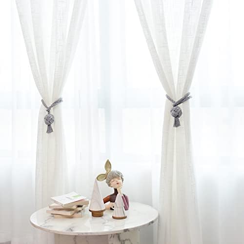 4 Pack Rustic Curtain Tiebacks in Grey
