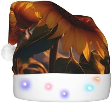 QINZHENG Christmas Santa Hat with LED Lights