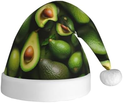 Avocado Pattern Christmas Santa Hat Plush For Adults