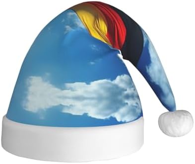 Germany Flag Print Christmas Santa Hat Plush for Adults
