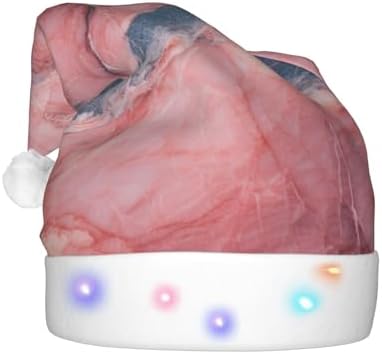 QINZHENG Rose Gold Santa Hat with LED Lights