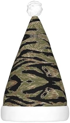 Tiger Stripe Camo Light Up Santa Hat for Adults 1