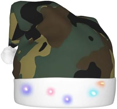 Camouflage Christmas Santa Hat with Light Up LED