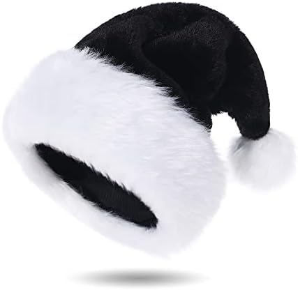 Tokforty Santa Hats for Adults Unisex Velvet Touch Christmas Party Hat