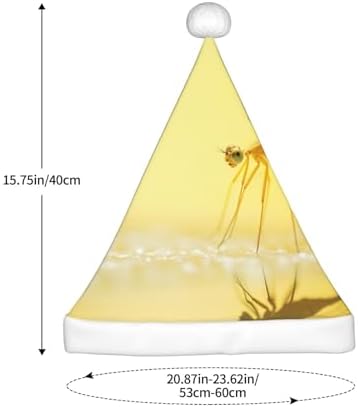 QINZHENG Yellow Dragonfly Santa Hat Christmas Party Gift for Women