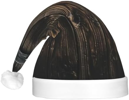 QINZHENG LED Christmas Santa Hat with Wooden Door Print