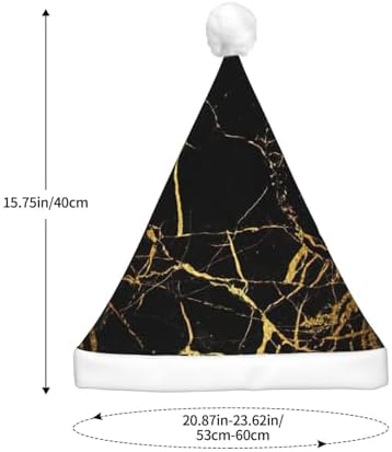 QINZHENG 3D Gold Marbling LED Halloween Santa Hat for Adults