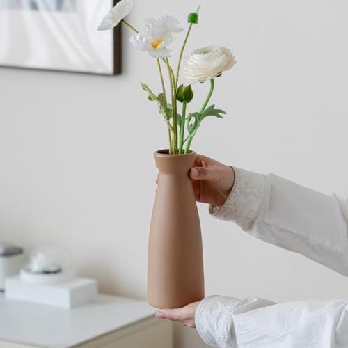 Distressed Ceramic Vase Set of 3 Modern Bohemian Decor