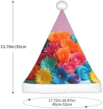 Colorful Cupcakes Santa Hat with Plush Trim
